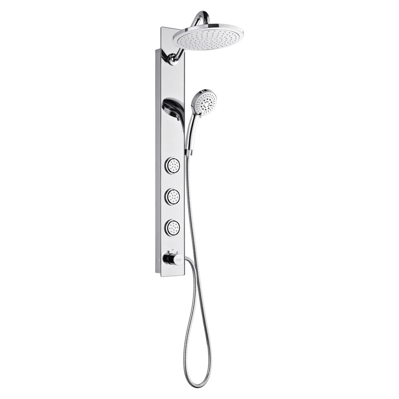 Forno AcquaSPA 9-Inch Overhead Rainfall Shower Panel with 2.5 GPM Flow Rate and with SensoTEMP in Mirrored Stainless Steel (SL31MC-L2)