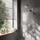 Forno AcquaFALL Mini 9-Inch Overhead Rainfall Shower with 1.8 GPM Flow Rate, Handheld, 7 Way Diverter, Body Jets in Polished Stainless Steel (SMW1CP-C8)