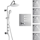 Forno AcquaSPA Retrofit 9-Inch Overhead Rainfall Shower with 2.5 GPM Flow Rate, Handheld, Body Jets, 6 Way Diverter in Polished Stainless Steel (SC31CP-C2)