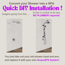 Forno AcquaSpa Retrofit 8-Inch Overhead Rainfall Shower with 2.5 GPM Flow Rate, Handheld, Body Jets, 6 Way Diverter in Matte Black (SC32BK-C2)