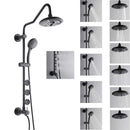 Forno AcquaSpa Retrofit 8-Inch Overhead Rainfall Shower with 2.5 GPM Flow Rate, Handheld, Body Jets, 6 Way Diverter in Matte Black (SC32BK-C2)