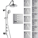 Forno AcquaSPA Retrofit 8-Inch Overhead Rainfall Shower with 1.8 GPM Flow Rate, Handheld, Body Jets, 6 Way Diverter in Polished Stainless Steel (SC32CP-C8)