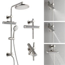 Forno AcquaFALL 9-Inch Overhead Rainfall Shower with 2.5 GPM Flow Rate, Handheld, Body Jets in Brushed Nickel (SCW1BN-S2)