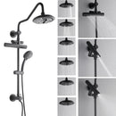 Forno AcquaFALL 8-Inch Overhead Rainfall Shower with 2.5 GPM Flow Rate, Handheld, 7 Way Diverter, Body Jets in Matte Black (SCW2BK-C2)