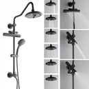 Forno AcquaFALL 8-Inch Overhead Rainfall Shower with 1.8 GPM Flow Rate, Handheld, 7 Way Diverter, Body Jets in Matte Black (SCW2BK-C8)