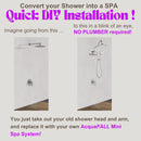 Forno AcquaFALL Mini 9-Inch Overhead Rainfall Shower with 1.8 GPM Flow Rate, Handheld, 7 Way Diverter, Body Jets in Polished Stainless Steel (SMW1CP-C8)