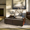 Forno Evoluto Tavolo 51-Inch Smart Coffee Table Refrigerators - Dual Cooling Zones, Wireless Charging Pad & Built-In Bluetooth Speakers, with Wood Accent Sides (FCTFR7006-51WD)