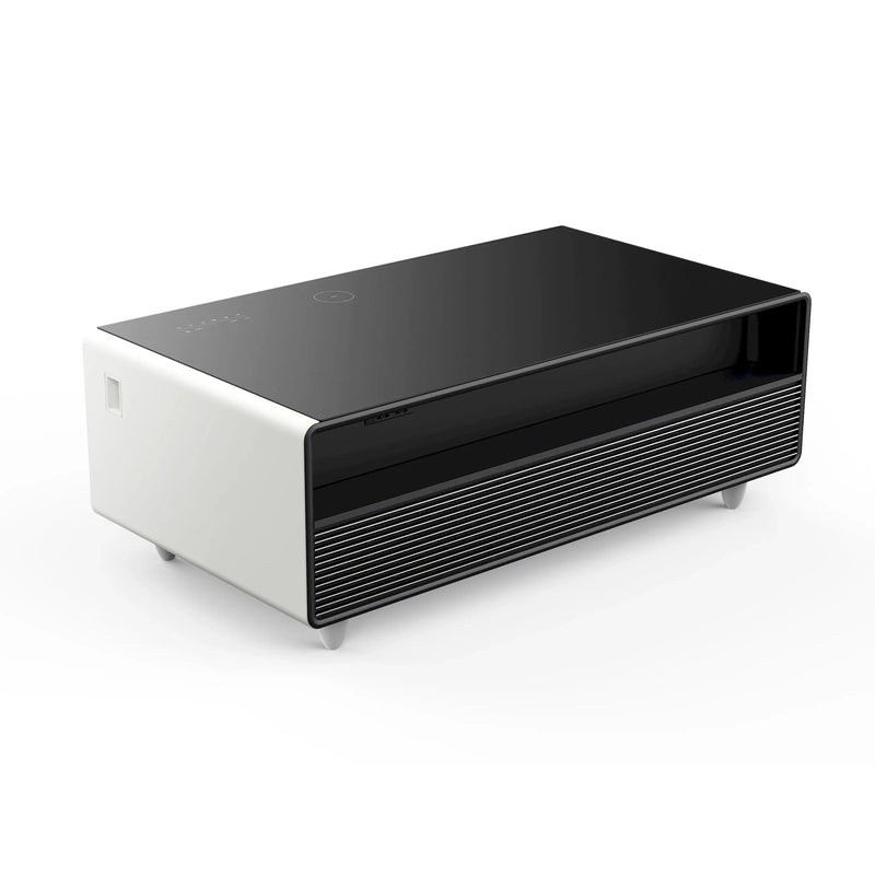 Forno Evoluto Tavolo 51-Inch Smart Coffee Table Refrigerators - Dual Drawers, Bluetooth 5.0 Audio, Wireless Charging & RGB Ambient Light in White (FCTFR7006-51WHT)
