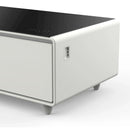 Forno Evoluto Tavolo 51-Inch Smart Coffee Table Refrigerators - Dual Drawers, Bluetooth 5.0 Audio, Wireless Charging & RGB Ambient Light in White (FCTFR7006-51WHT)