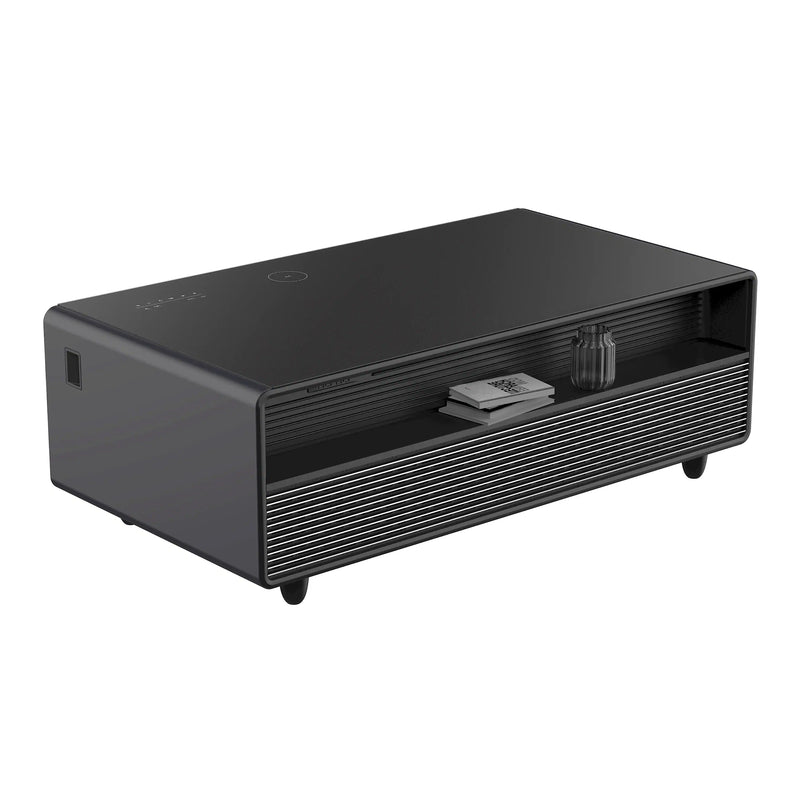 Forno Evoluto Tavolo 51-Inch Smart Coffee Table Refrigerators - Dual Drawers, Bluetooth 5.0 Audio, Wireless Charging & RGB Ambient Light in Black (FCTFR7006-51BLK)