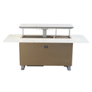 Forno Elevato Smart Bar Table in White with 5.3 Cu. Ft Refrigerator and Freezer with Bluetooth Control (FBTFR7037-72WHT)