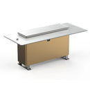 Forno Elevato Smart Bar Table in White with 5.3 Cu. Ft Refrigerator and Freezer with Bluetooth Control (FBTFR7037-72WHT)