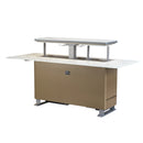 Forno Elevato Smart Bar Table in White with 5.3 Cu. Ft Refrigerator and Freezer with Bluetooth Control (FBTFR7037-72WHT)