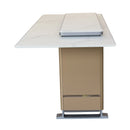 Forno Elevato Smart Bar Table in White with 5.3 Cu. Ft Refrigerator and Freezer with Bluetooth Control (FBTFR7037-72WHT)