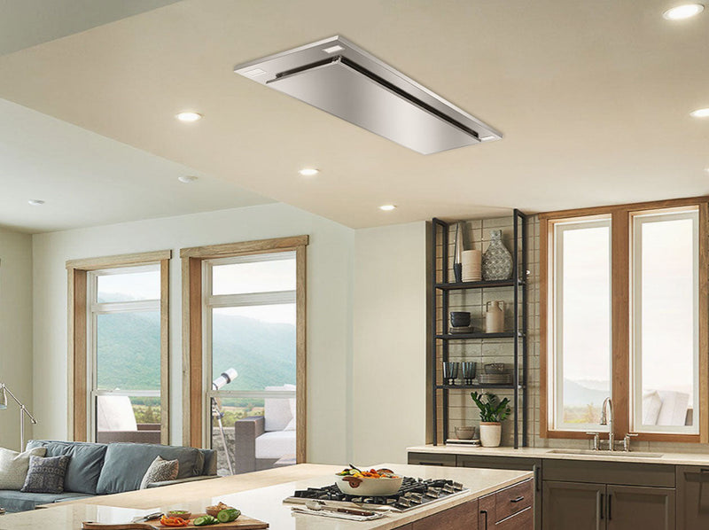 Victory Sunset 38.5-Inch 600 CFM Wireless Flush Ceiling Range Hood in Matte Black (Sunset-B-BK)