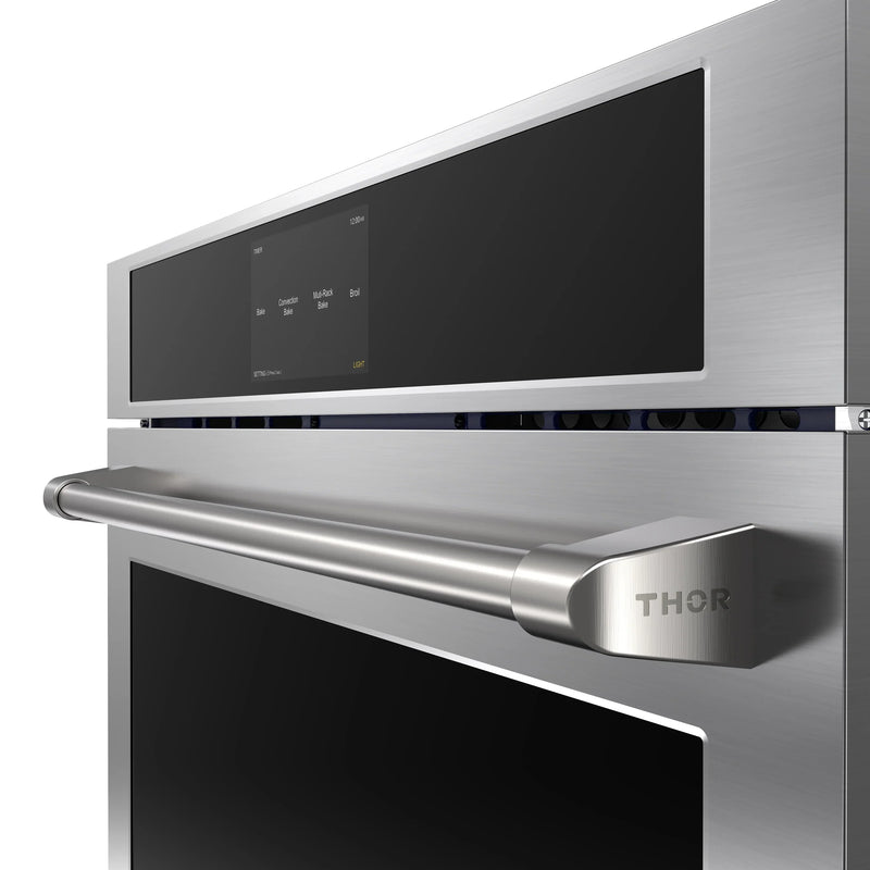 Thor Kitchen 5-Piece Pro Appliance Package - 36" Cooktop, Wall Oven, Pro-Style Wall Mount Hood, Dishwasher & Refrigerator with Water Dispenser in Stainless Steel