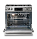 Thor Kitchen 2-Piece Appliance Package - 36-Inch Gas Range with Liquid Propane Kit, Tilt Panel & Premium Under Cabinet Hood in Stainless Steel