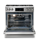 Thor Kitchen 2-Piece Appliance Package - 36-Inch Gas Range with Liquid Propane Kit, Tilt Panel & Premium Under Cabinet Hood in Stainless Steel