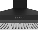 Thor Kitchen 36-Inch 350 CFM Wall Mount Chimney Range Hood in Black (TRH3635B)