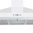 Thor Kitchen 36-Inch 350 CFM Wall Mount Chimney Range Hood in White (TRH3635W)