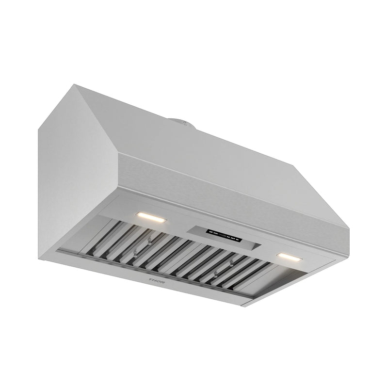THOR Kitchen 36-Inch 600 CFM Convertible Under Cabinet Range Hood, 18-Inch Tall, in Stainless Steel (TUCH3618)
