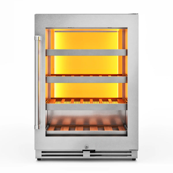 Thor Kitchen 24-Inch Wine Cooler with Backlight in Stainless Steel - Right Hinge (TWC24UL)