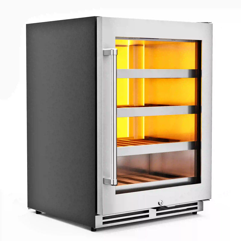 Thor Kitchen 24-Inch Wine Cooler with Backlight in Stainless Steel - Right Hinge (TWC24UL)