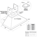 Victory TwisterMAX 60-Inch 1200 CFM Wall Mount Range Hood in Stainless Steel (Twister-MAX-60)