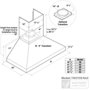 Victory TwisterMAX 42-Inch 1200 CFM Wall Mount Range Hood in Stainless Steel (Twister-MAX-42)