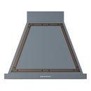 ILVE Nostalgie II 30-Inch 600 CFM Wall Mounted Ranged Hood in Blue Grey with Bronze Trim (UANB30BGB)