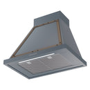 ILVE Nostalgie II 30-Inch 600 CFM Wall Mounted Ranged Hood in Blue Grey with Bronze Trim (UANB30BGB)