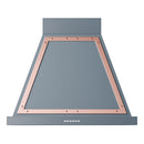 ILVE Nostalgie II 30-Inch 600 CFM Wall Mounted Ranged Hood in Blue Grey with Copper Trim (UANB30BGP)