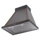 ILVE Nostalgie II 30-Inch 600 CFM Wall Mounted Range Hood in Glossy Black with Bronze Trim (UANB30BKB)