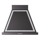 ILVE Nostalgie II 30-Inch 600 CFM Wall Mounted Range Hood in Glossy Black with Chrome Trim (UANB30BKC)