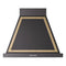 ILVE Nostalgie II 30-Inch 600 CFM Wall Mounted Range Hood in Glossy Black with Brass Trim (UANB30BKG)