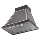 ILVE Nostalgie II 30-Inch 600 CFM Wall Mounted Range Hood in Glossy Black with Copper Trim (UANB30BKP)