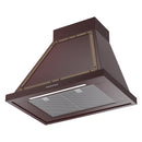 ILVE Nostalgie II 30-Inch 600 CFM Wall Mounted Range Hood in Burgundy with Bronze Trim (UANB30BUB)