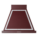 ILVE Nostalgie II 30-Inch 600 CFM Wall Mounted Range Hood in Burgundy with Chrome Trim (UANB30BUC)