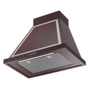 ILVE Nostalgie II 30-Inch 600 CFM Wall Mounted Range Hood in Burgundy with Chrome Trim (UANB30BUC)