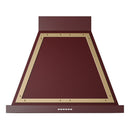 ILVE Nostalgie II 30-Inch 600 CFM Wall Mounted Range Hood in Burgundy with Brass Trim (UANB30BUG)
