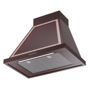 ILVE Nostalgie II 30-Inch 600 CFM Wall Mounted Range Hood in Burgundy with Copper Trim (UANB30BUP)