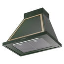 ILVE Nostalgie II 30-Inch 600 CFM Wall Mounted Range Hood in Emerald Green with Brass Trim (UANB30EGG)