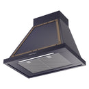 ILVE Nostalgie II 30-Inch 600 CFM Wall Mounted Range Hood in Midnight Blue with Bronze Trim (UANB30MBB)