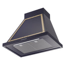 ILVE Nostalgie II 30-Inch 600 CFM Wall Mounted Range Hood in Midnight Blue with Brass Trim (UANB30MBG)