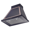 ILVE Nostalgie II 30-Inch 600 CFM Wall Mounted Range Hood in Midnight Blue with Copper Trim (UANB30MBP)