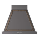 ILVE Nostalgie II 30-Inch 600 CFM Wall Mounted Range Hood in Matte Graphite with Bronze Trim (UANB30MGB)