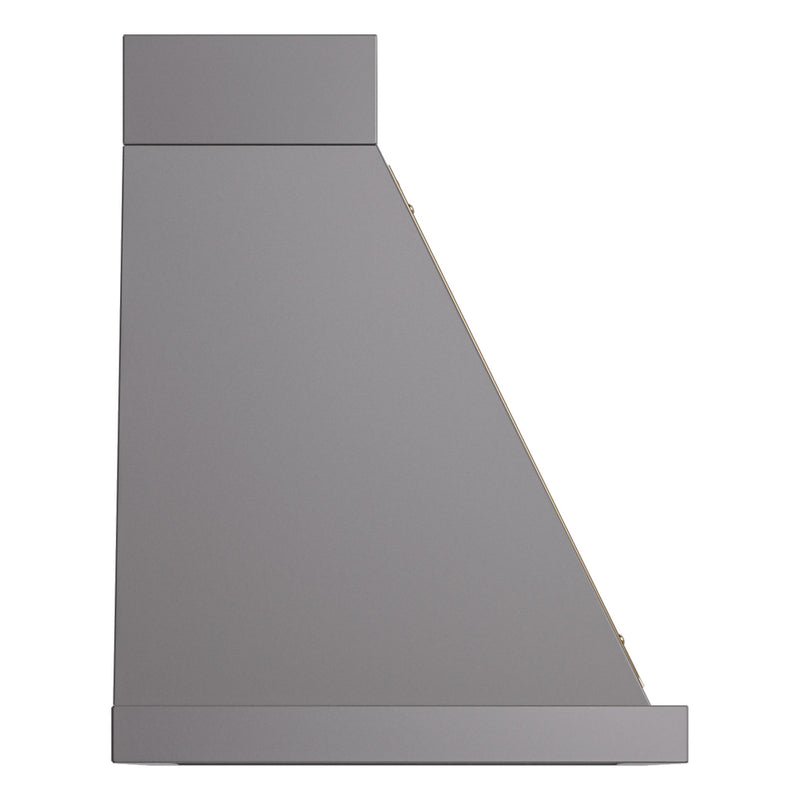 ILVE Nostalgie II 30-Inch 600 CFM Wall Mounted Range Hood in Matte Graphite with Brass Trim (UANB30MGG)