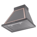 ILVE Nostalgie II 30-Inch 600 CFM Wall Mounted Range Hood in Matte Graphite with Copper Trim (UANB30MGP)