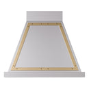 ILVE Nostalgie II 30-Inch 600 CFM Wall Mounted Range Hood in Stainless Steel with Brass Trim (UANB30SSG)