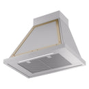 ILVE Nostalgie II 30-Inch 600 CFM Wall Mounted Range Hood in Stainless Steel with Brass Trim (UANB30SSG)